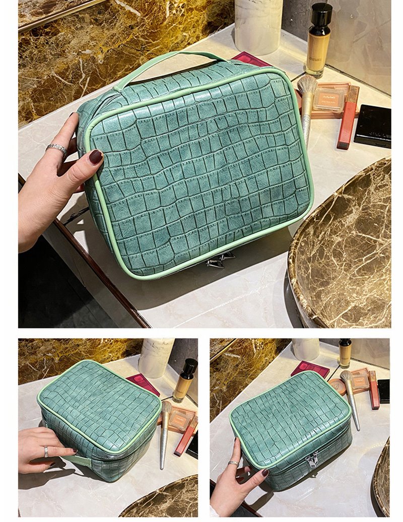 green makeup handbag